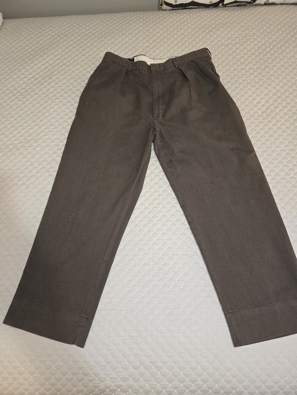 36W/34L - Ralph LAUREN Men's Brown Straight-Leg Dress Pants